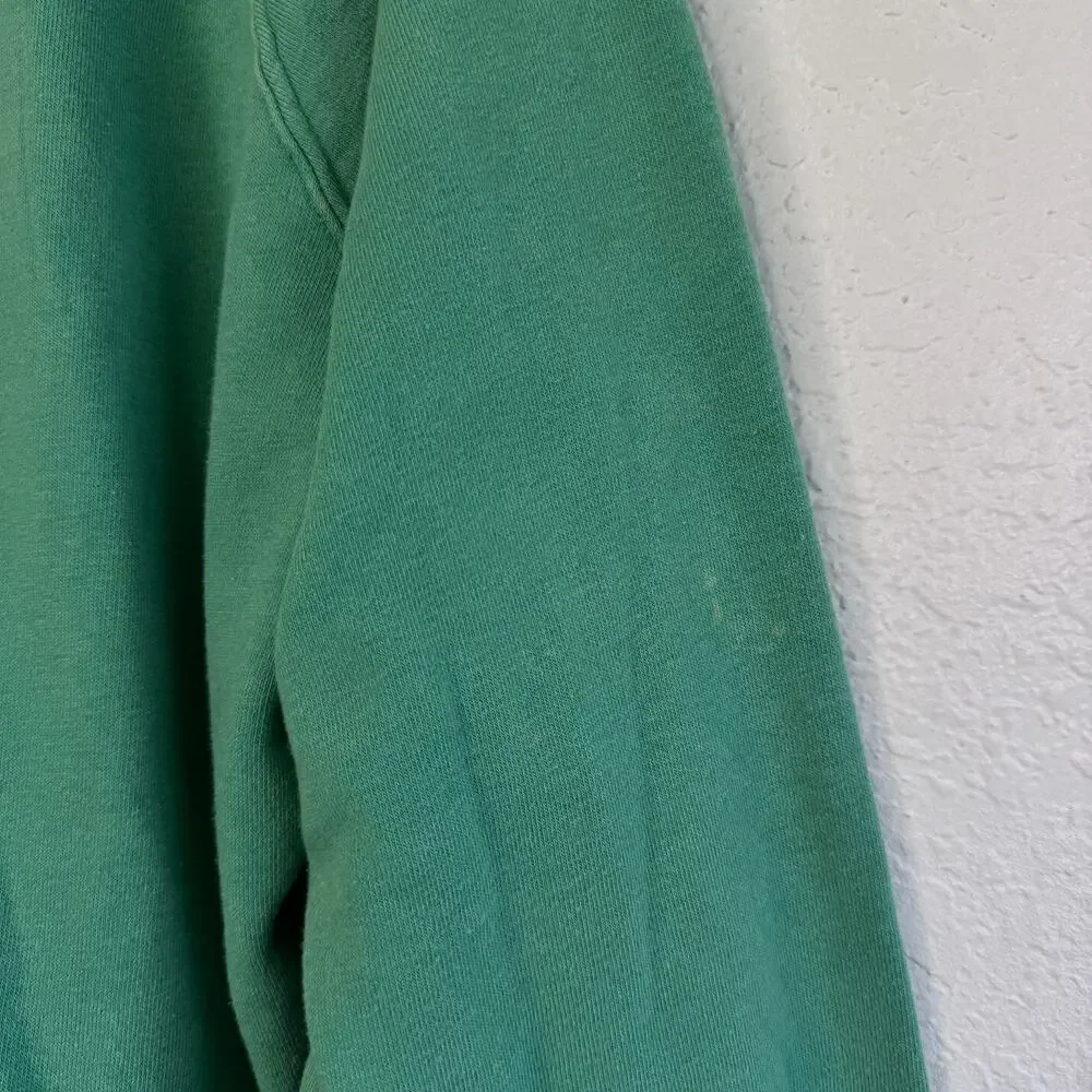 Free People Smiley Face Sweatshirt Women Small FP Movement Sweater Green Burnout